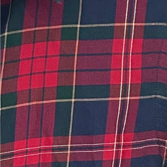 Lauren Ralph Lauren plaid button up ruffle front cotton academia preppy fall M - Picture 6 of 13